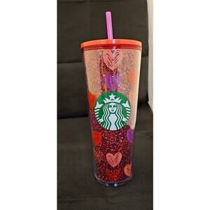 NWT Starbucks Target Exclusive Red Valentine Glitter and Hearts Tumbler